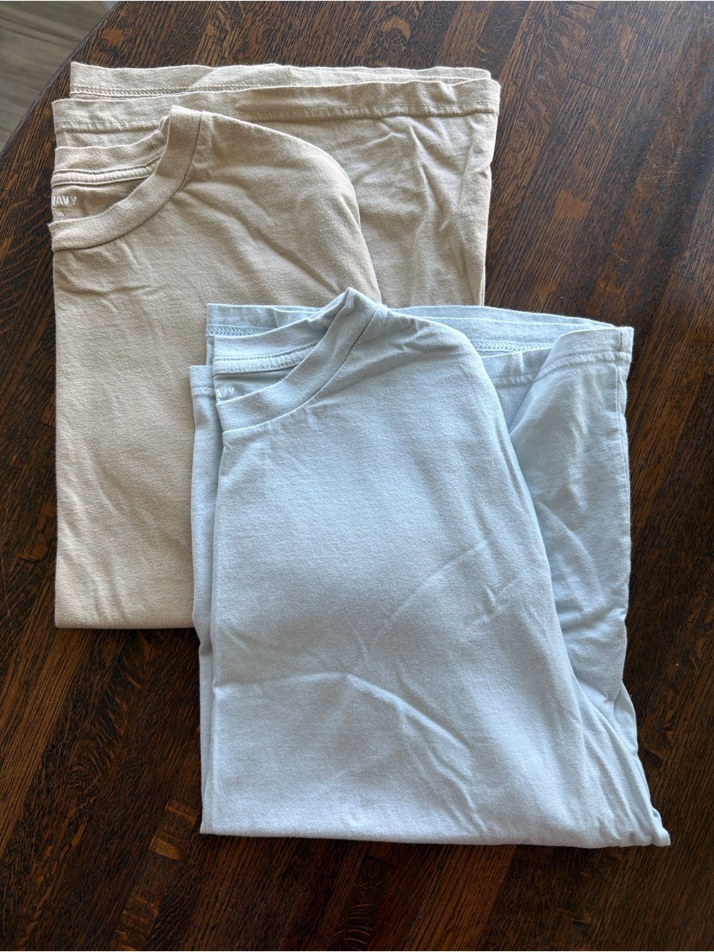 Men’s Crewneck Tee Old Navy L - Light Blue & Cream